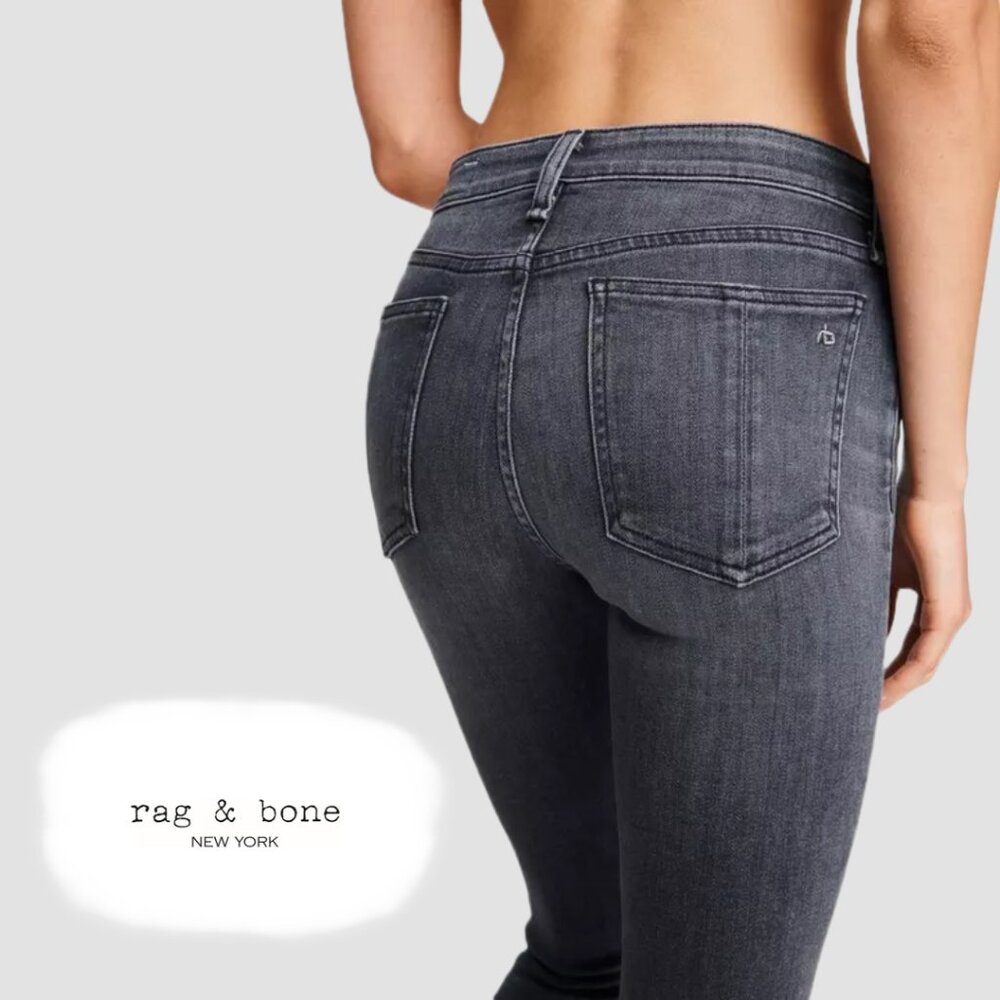 Rag and Bone Gray Skinny Jeans Grunge‎ Indie Sleaze Biker Y2K